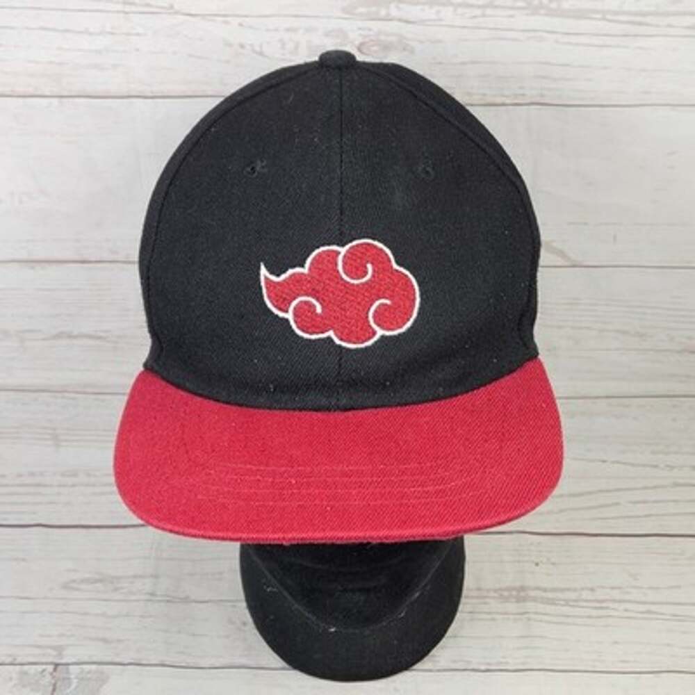 Naruto Shippuden Akatsuki Snapback Hat Men's Adjustable Black Red Anime Manga